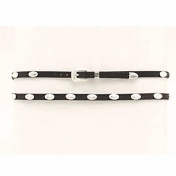 Black Hat Band With Oval Conchos