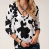 Black And White Cow Print Sweater