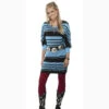Cruel Girl Turquoise And Black Stripe Dress