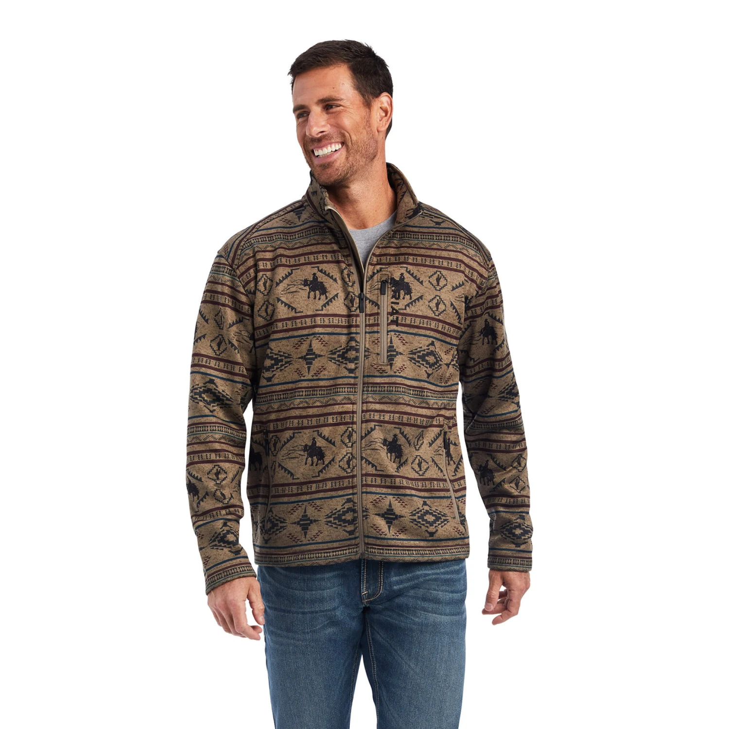 Ariat Brown Southwest Zip Sweater