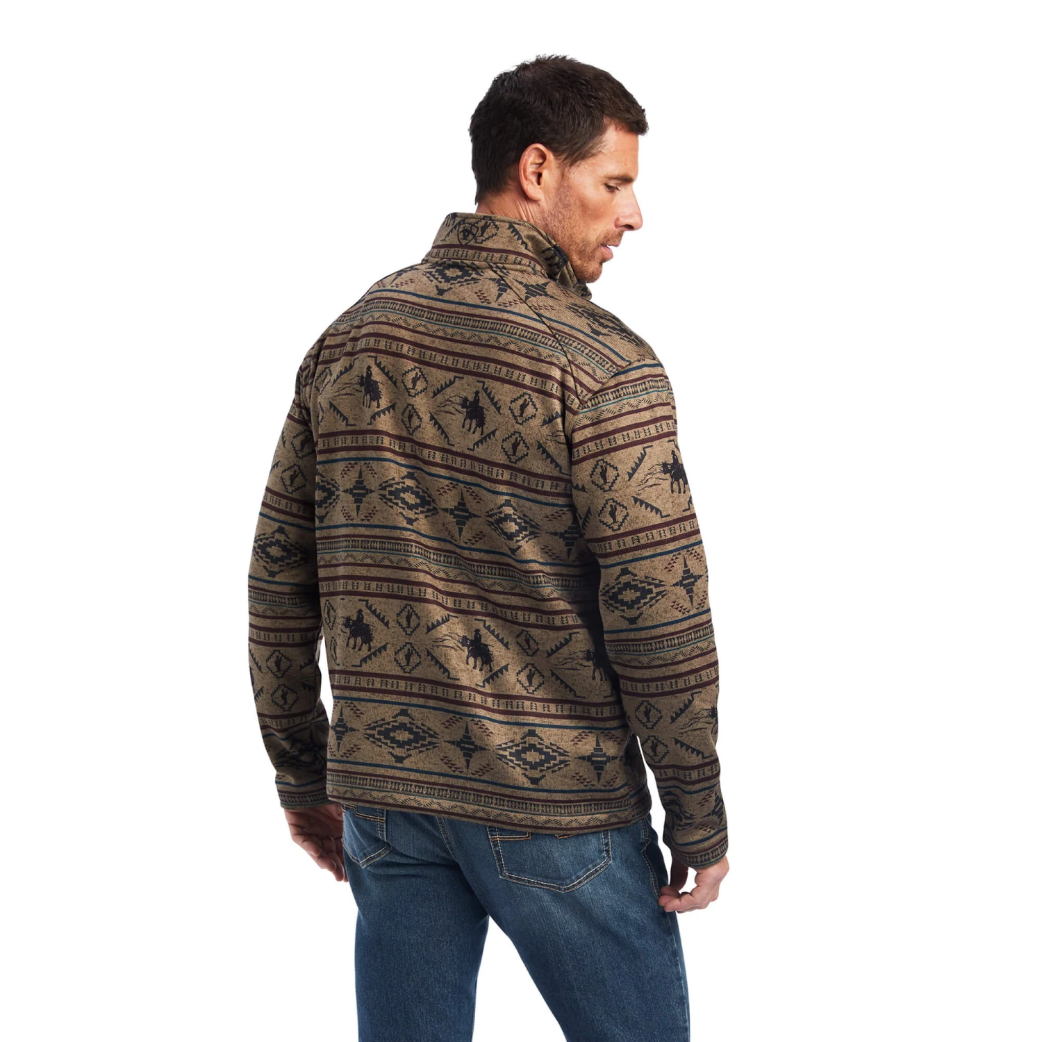 Ariat Brown Southwest Zip Sweater - Image 2
