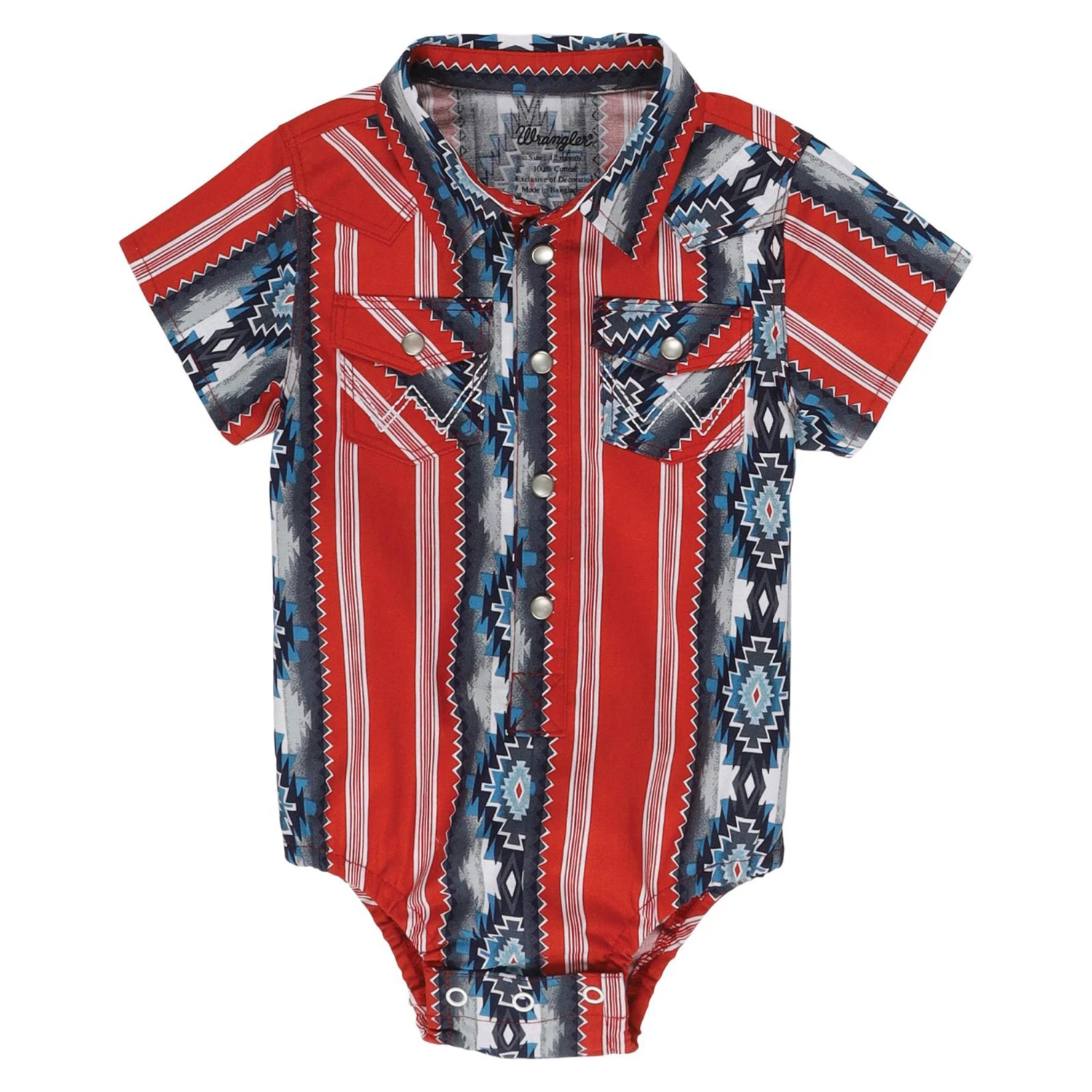 Wrangler Red And Blue Aztec Onesie