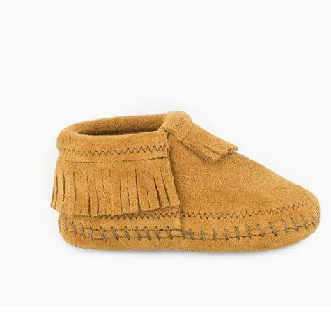 Taupe Suede Infant Minnetonka Moccasin - Image 4