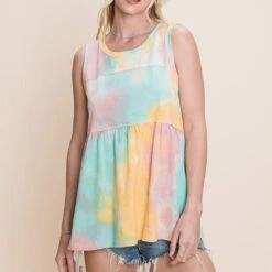 Mango And Pink Tie Dye Tank