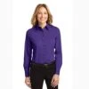 Women's Solid Purple Long Sleeve