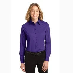 Women's Solid Purple Long Sleeve