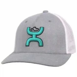 Hooey Mid Profile Grey Herringbone/white-Turquoise Hooey Up Logo