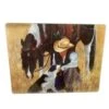 Cowboy Kneeling With Horse Glass Cutting Board