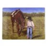 Little Cowgirl With Horse Glass Cutting Board