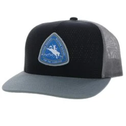 Hooey Summit Black/Grey Cap-Western Original For The Fearless Patch