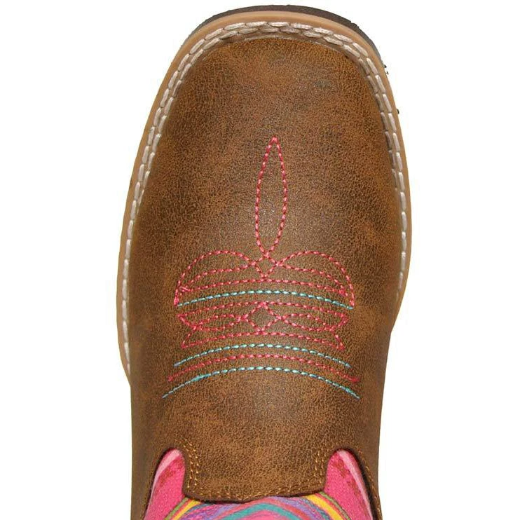 Blazin' Roxx Girl's Camilla Pink Serape Square Toe Boot - Image 2