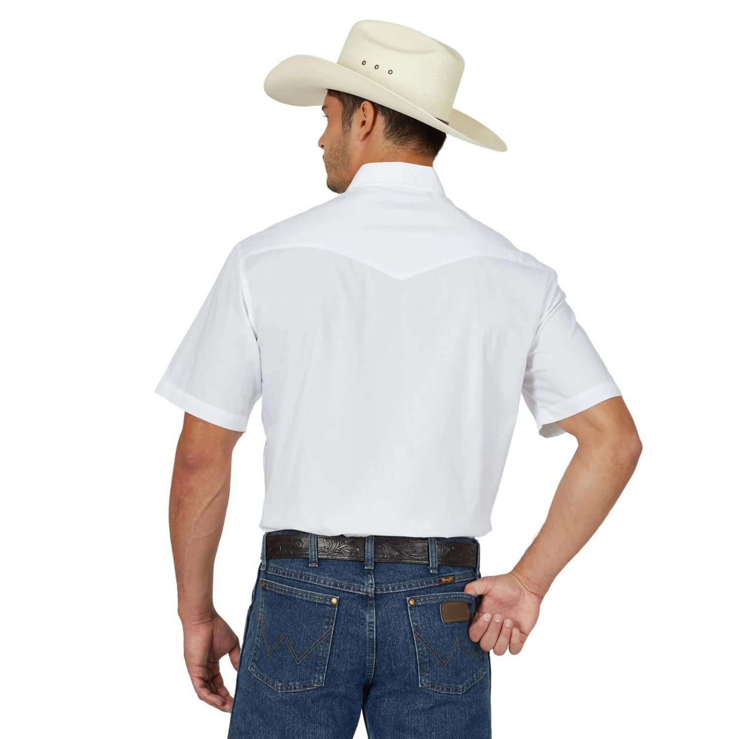 Wrangler White Short Sleeve Pearl Snap - Image 2