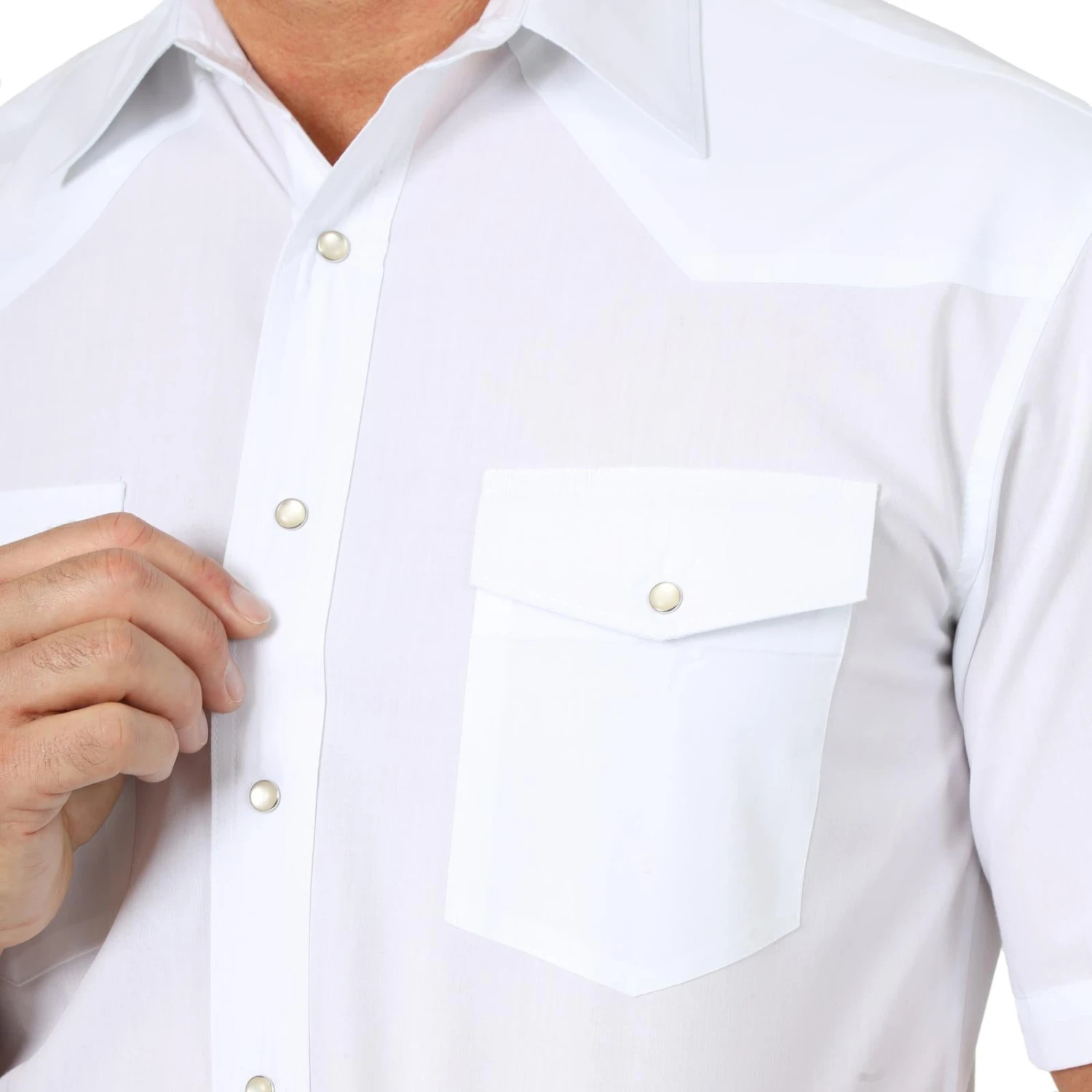 Wrangler White Short Sleeve Pearl Snap - Image 5