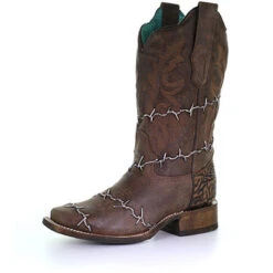 Corral Boots Corral Women's Brown Barbed Wire Woven Boots