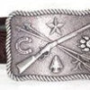 Tony Lama Kid's Chocolate Floral Belt With Cowboy Indians Buckle