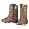 Toddler Brown Ostrich Brant Square Toe Boot