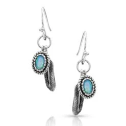 Montana Silversmiths Opal Feather Earrings