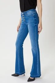 KanCan Med Button Up Flare Jean - Image 3