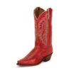 Nocona Rhinestone Red Snip Toe Boots
