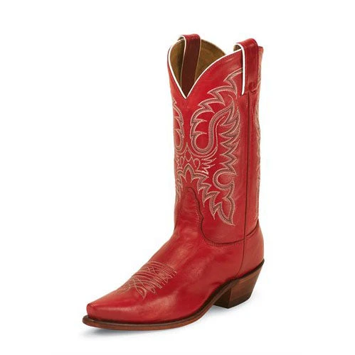 Nocona Rhinestone Red Snip Toe Boots