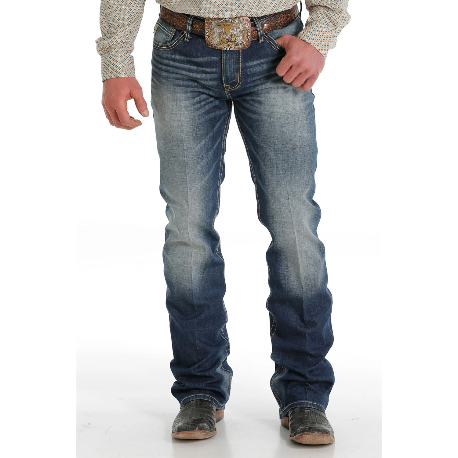 Cinch Men's Ian Dark Stone Wash Jeans - Image 2