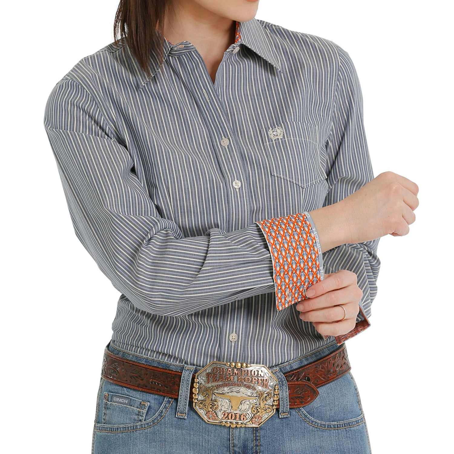 Cinch Light Blue Stripe Shirt - Image 3