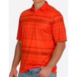 Cinch Red Stripe Polo