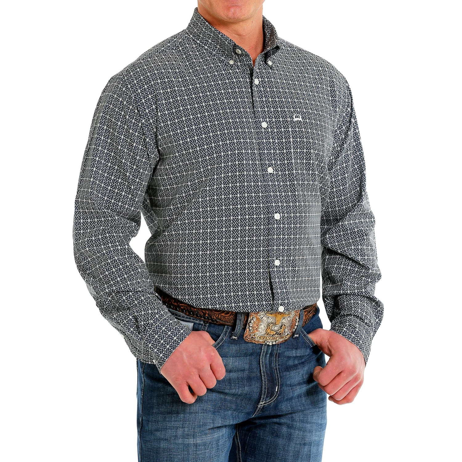 Cinch Men's Long Sleeve Navy Arena Flex Shirt - Image 2