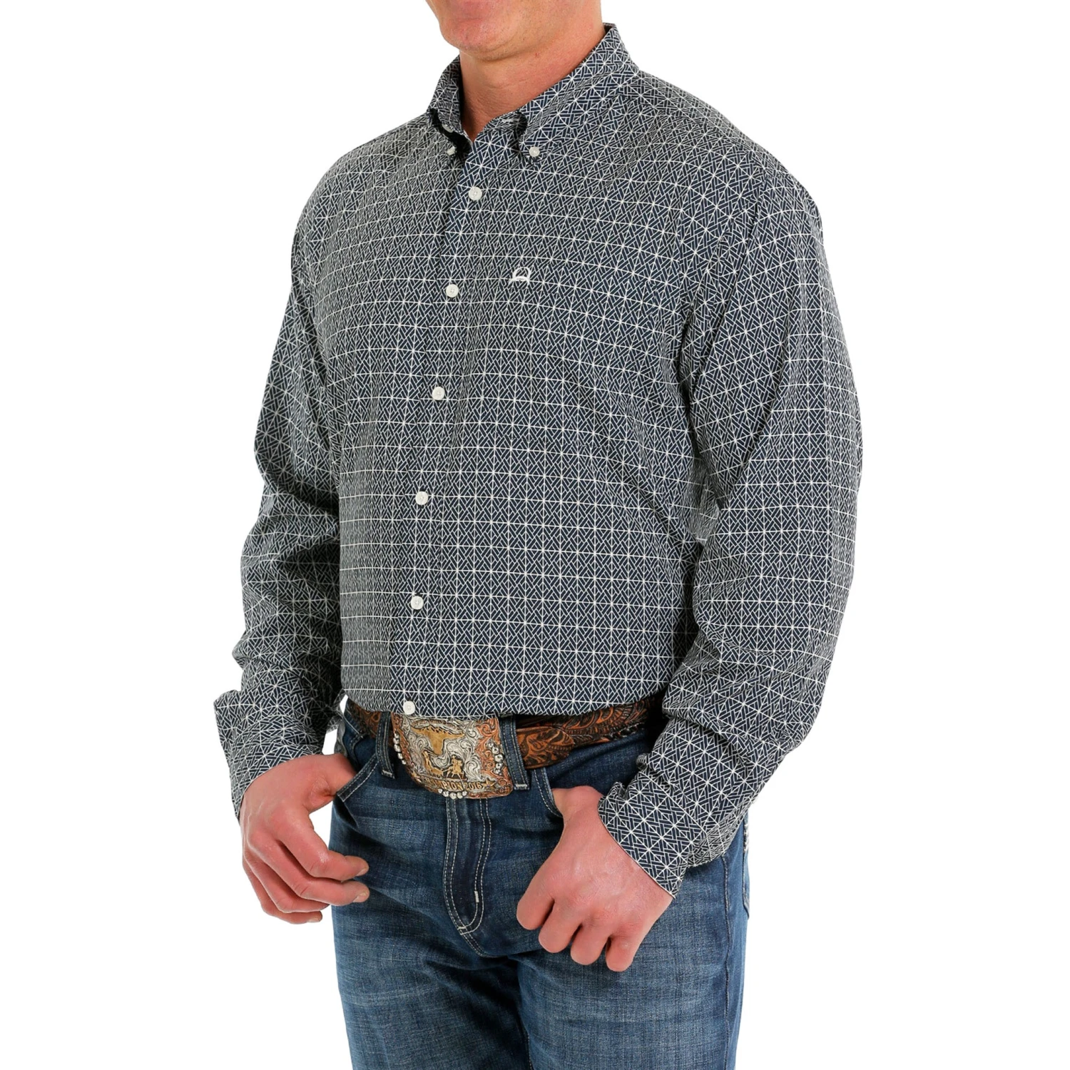 Cinch Men's Long Sleeve Navy Arena Flex Shirt - Image 3