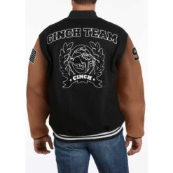 Cinch Black And Brown Letterman Jacket