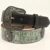 Nocona Turquoise Croc Print With Concho's Belt