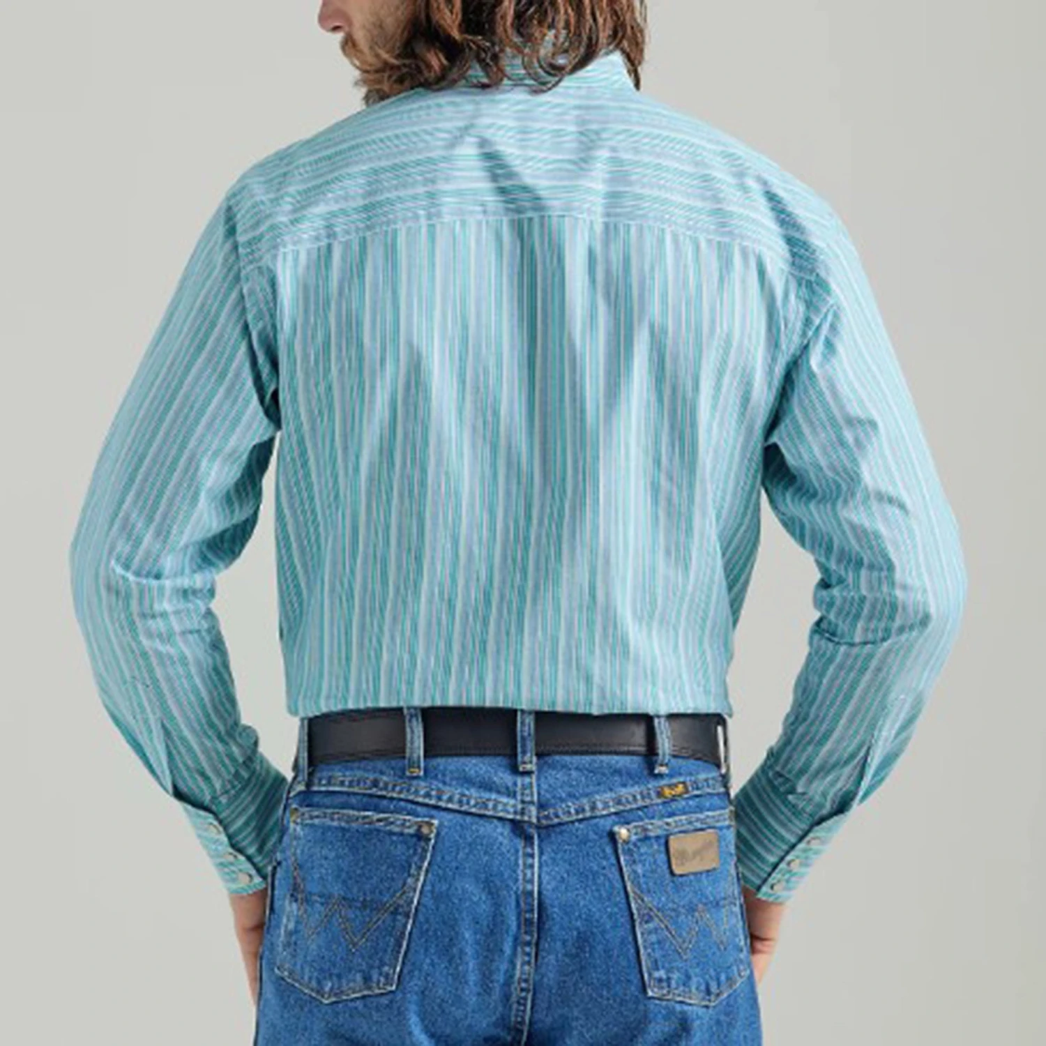 Wrangler Teal Striped George Strait Shirt - Image 2