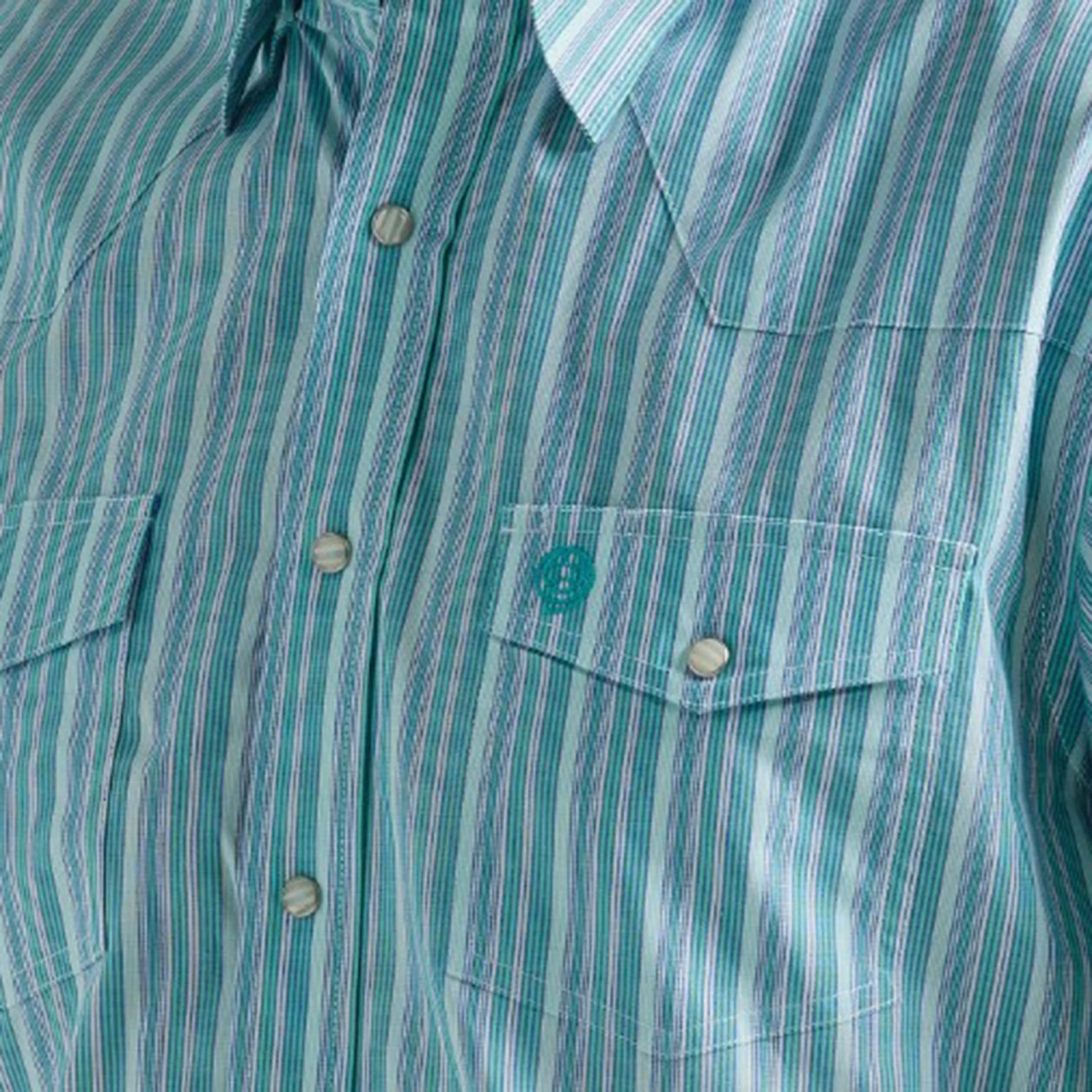 Wrangler Teal Striped George Strait Shirt - Image 3