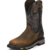 Justin Men's Brown And Black Tanker Steel Toe Boot