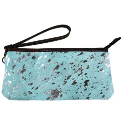 American Darling Turquoise Cow Hide Clutch