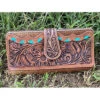 American Darling Tooled Turquoise Buckstitch Wallet