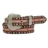Kid's Brown And Pink Aztec Belt