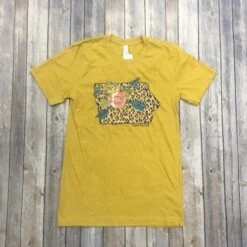 Women's Mustard Yellow Cheetah Iowa Tee