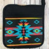 Black With Turquoise Aztec Pot Holder