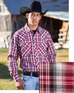 Red And Black Plaid Long Sleeve Shirt