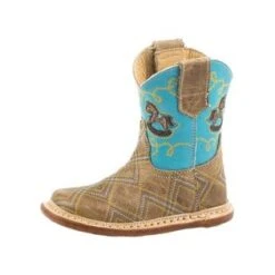 Roper Infant Tan Zig Zag And Blue Square Toe Boots