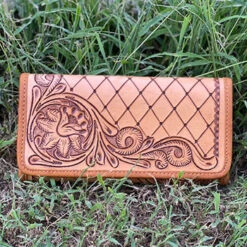 American Darling "Jade" Floral/Diamond Tooled Wallet