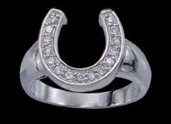 Montana Silversmiths Cubic Zirconia Horseshoe Ring Size 10
