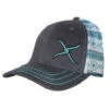 Twisted X Grey With Turquoise Aztec Mesh Cap
